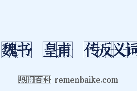 魏书·皇甫玚传反义词是什么意思的图片